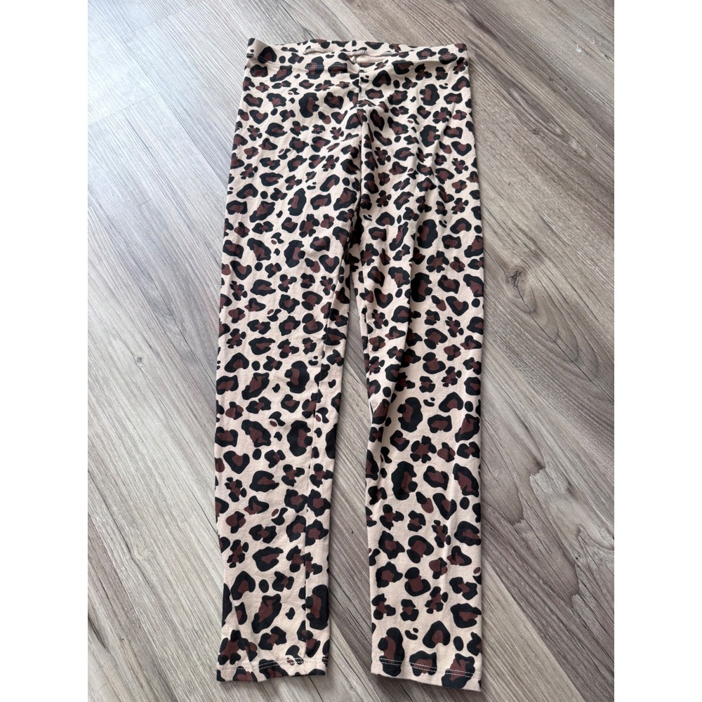 Members Mark Girls Leopard Print Leggings Brown Tan Size L 10/12 Animal Print